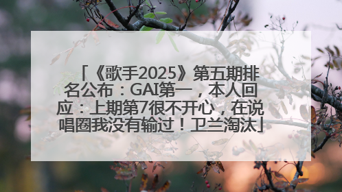 《歌手2025》第五期排名公布：GAI第一，本人回应：上期第7很不开心，在说唱圈我没有输过！卫兰淘汰