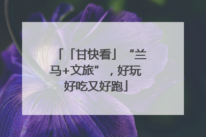 「甘快看」“兰马+文旅”，好玩好吃又好跑