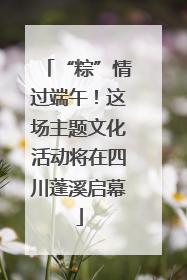 “粽”情过端午！这场主题文化活动将在四川蓬溪启幕