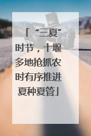“三夏”时节，十堰多地抢抓农时有序推进夏种夏管