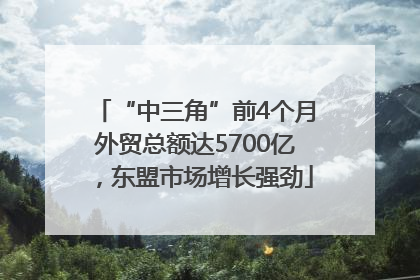 “中三角”前4个月外贸总额达5700亿，东盟市场增长强劲