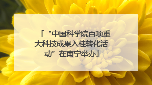 “中国科学院百项重大科技成果入桂转化活动”在南宁举办