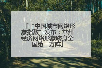 “中国城市网络形象指数”发布：常州经济网络形象跻身全国第一方阵