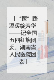 “医”路温暖绽芳华——记全国五四红旗团委、湖南省人民医院团委