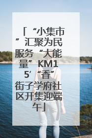 “小集市”汇聚为民服务“大能量”KM15′“香”街子学府社区开集迎端午