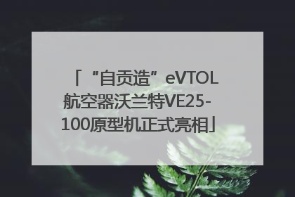 “自贡造”eVTOL航空器沃兰特VE25-100原型机正式亮相