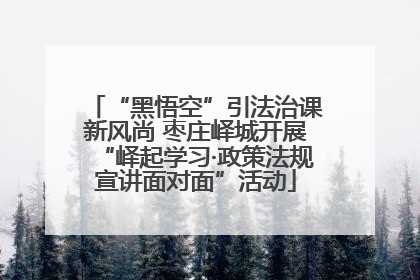 “黑悟空”引法治课新风尚 枣庄峄城开展“峄起学习·政策法规宣讲面对面”活动