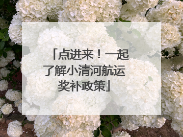 点进来！一起了解小清河航运奖补政策