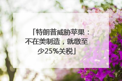 特朗普威胁苹果：不在美制造，就缴至少25%关税