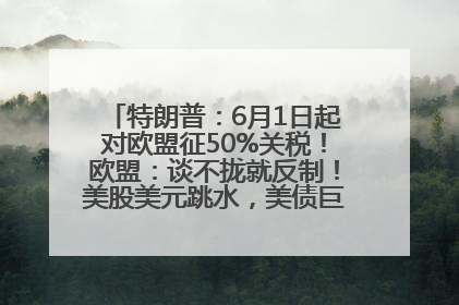 特朗普：6月1日起对欧盟征50%关税！欧盟：谈不拢就反制！美股美元跳水，美债巨震，黄金大涨！多名美高官、议员被指“精准”买卖股票