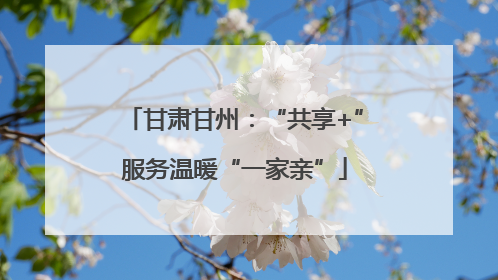 甘肃甘州：“共享+”服务温暖“一家亲”