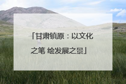 甘肃镇原：以文化之笔 绘发展之景