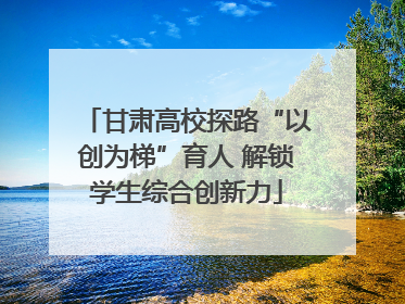 甘肃高校探路“以创为梯”育人 解锁学生综合创新力