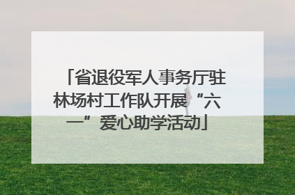 省退役军人事务厅驻林场村工作队开展“六一”爱心助学活动