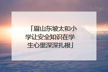 眉山东坡太和小学让安全知识在学生心里深深扎根