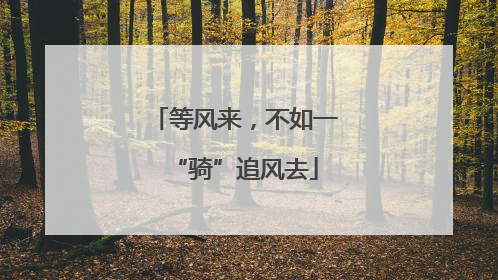 等风来，不如一“骑”追风去