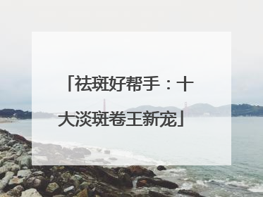 祛斑好帮手：十大淡斑卷王新宠