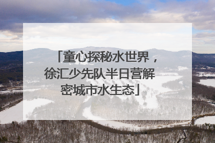童心探秘水世界，徐汇少先队半日营解密城市水生态