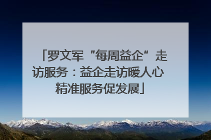罗文军“每周益企”走访服务：益企走访暖人心 精准服务促发展