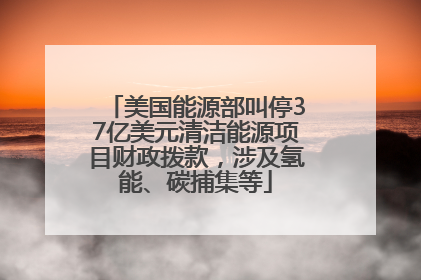 美国能源部叫停37亿美元清洁能源项目财政拨款，涉及氢能、碳捕集等