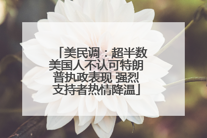 美民调：超半数美国人不认可特朗普执政表现 强烈支持者热情降温