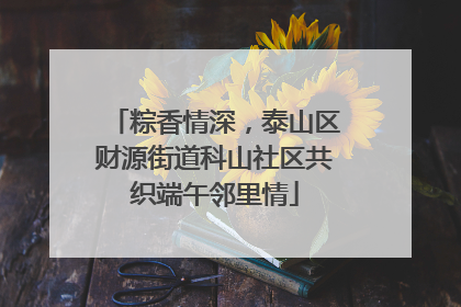 粽香情深，泰山区财源街道科山社区共织端午邻里情