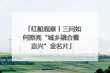 红船观察丨三问如何擦亮“城乡融合看嘉兴”金名片