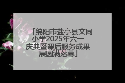 绵阳市盐亭县文同小学2025年六一庆典暨课后服务成果展圆满落幕
