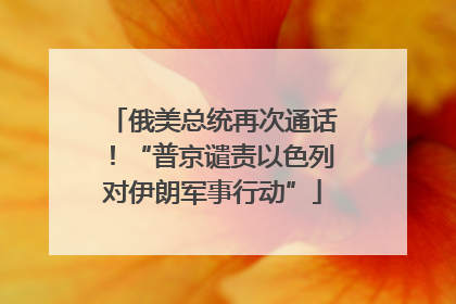 俄美总统再次通话！“普京谴责以色列对伊朗军事行动”