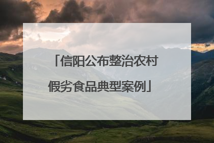 信阳公布整治农村假劣食品典型案例