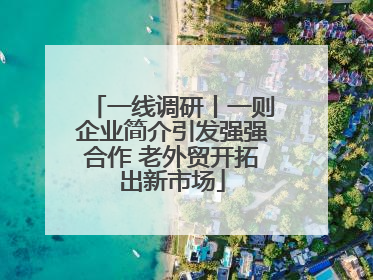 一线调研丨一则企业简介引发强强合作 老外贸开拓出新市场