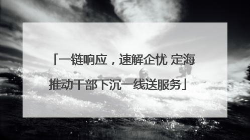 一链响应，速解企忧 定海推动干部下沉一线送服务