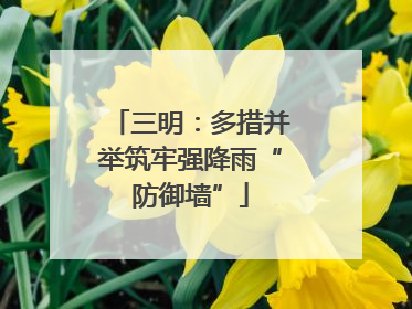 三明：多措并举筑牢强降雨“防御墙”