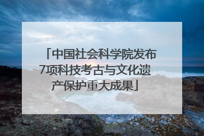 中国社会科学院发布7项科技考古与文化遗产保护重大成果