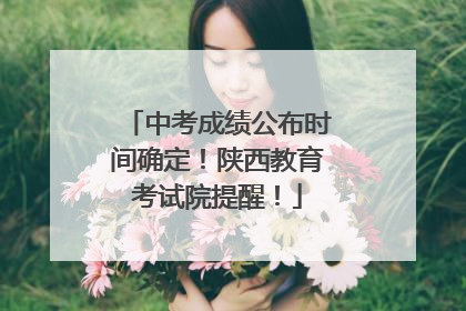 中考成绩公布时间确定！陕西教育考试院提醒！