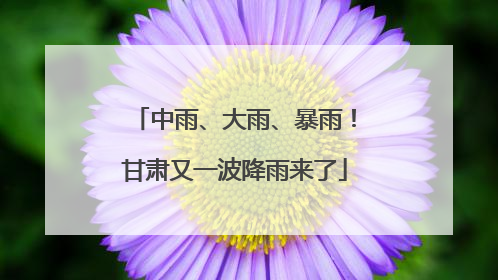 中雨、大雨、暴雨！甘肃又一波降雨来了