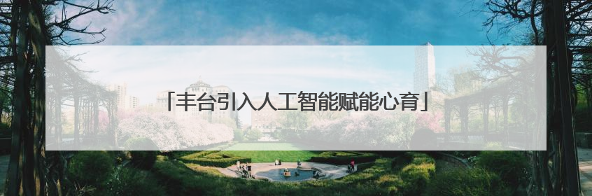 丰台引入人工智能赋能心育