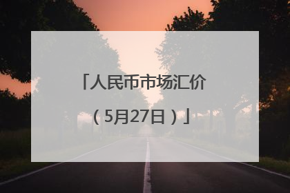 人民币市场汇价（5月27日）