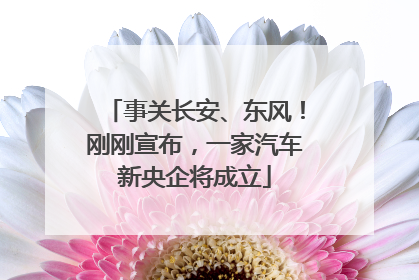 事关长安、东风！刚刚宣布，一家汽车新央企将成立
