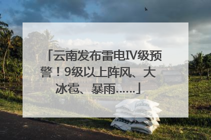 云南发布雷电Ⅳ级预警！9级以上阵风、大冰雹、暴雨……