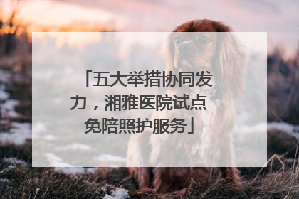 五大举措协同发力，湘雅医院试点免陪照护服务