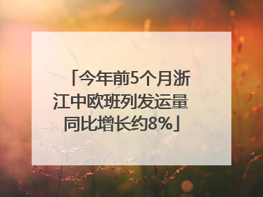 今年前5个月浙江中欧班列发运量同比增长约8%