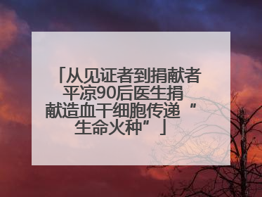 从见证者到捐献者 平凉90后医生捐献造血干细胞传递“生命火种”
