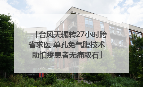 台风天辗转27小时跨省求医 单孔免气腹技术助怕疼患者无痛取石
