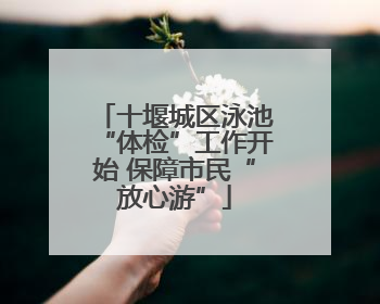 十堰城区泳池“体检”工作开始 保障市民“放心游”