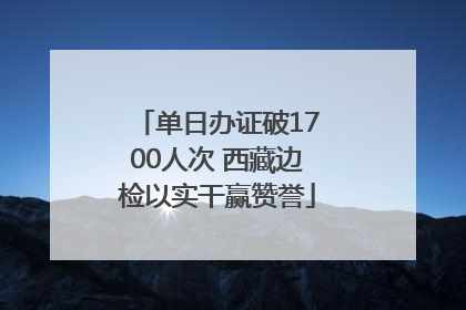 单日办证破1700人次 西藏边检以实干赢赞誉