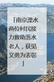 南京溧水两位村民接力救助落水老人，获见义勇为表彰