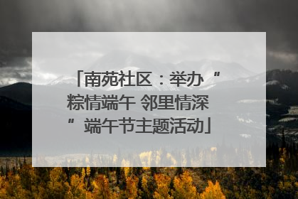 南苑社区：举办“粽情端午 邻里情深”端午节主题活动