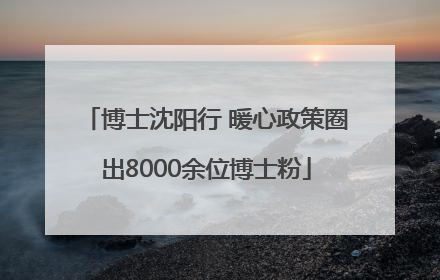 博士沈阳行 暖心政策圈出8000余位博士粉