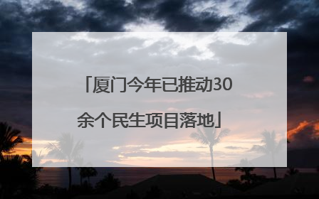 厦门今年已推动30余个民生项目落地